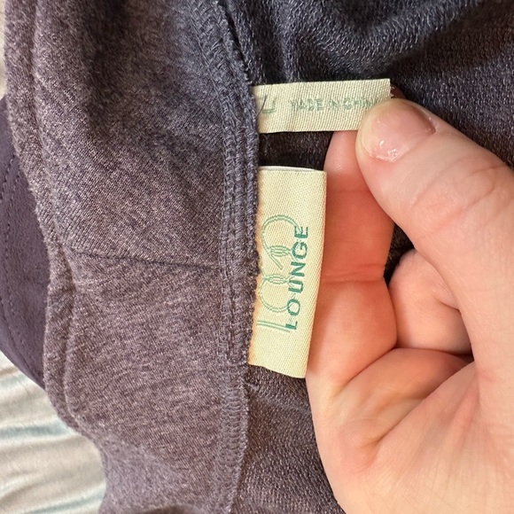 LOGO Navy Open Front Cardigan French Terry Waterfall Size Large lagenlook - Picture 9 of 9